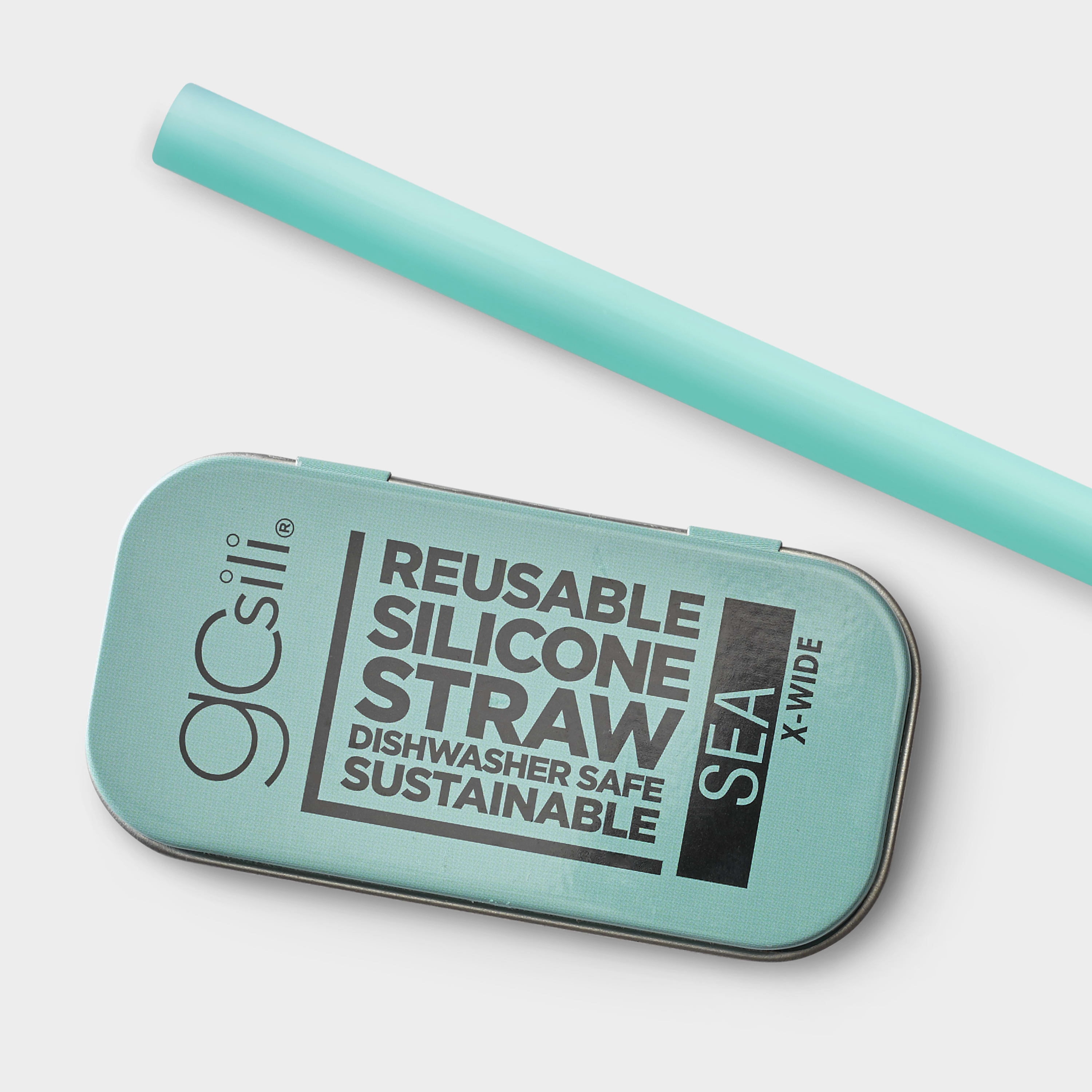 Extra-Wide 8.5&quot; Reusable Silicone Straw and Travel Case