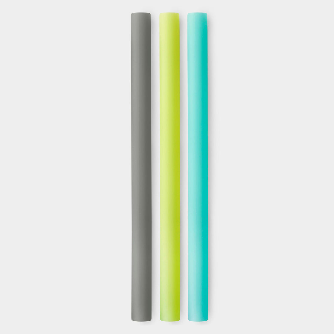 Extra-Wide 8.5&quot; Reusable Silicone Straw and Travel Case, 3pk