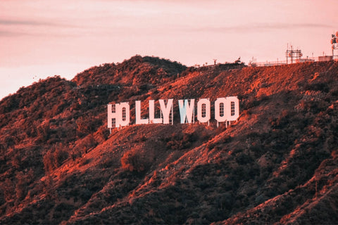 Hollywood sign in a sunset time light