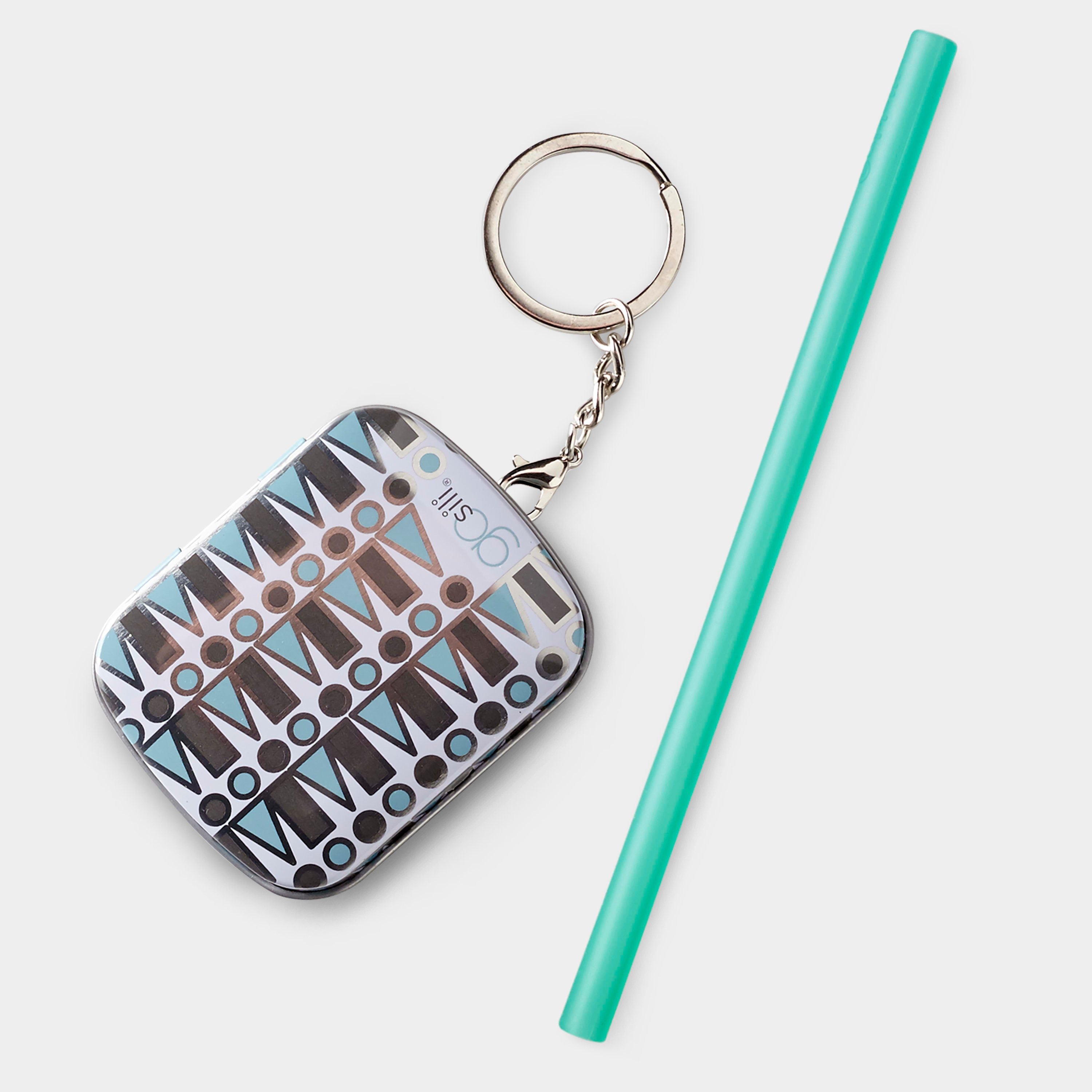 8&quot; Reusable Silicone Straw &amp; Travel Case Key Chain