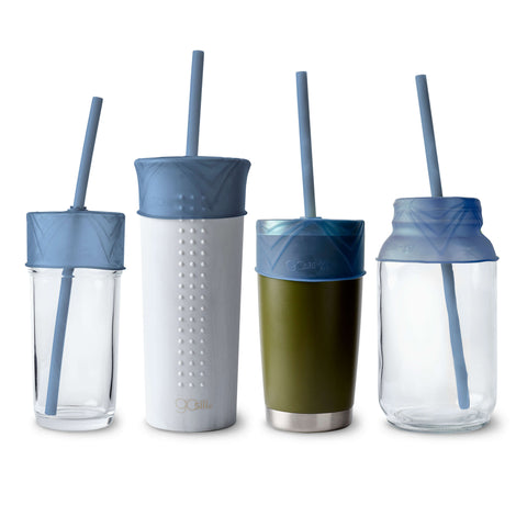 Four types of cups, each one has a Universal Straw Lid